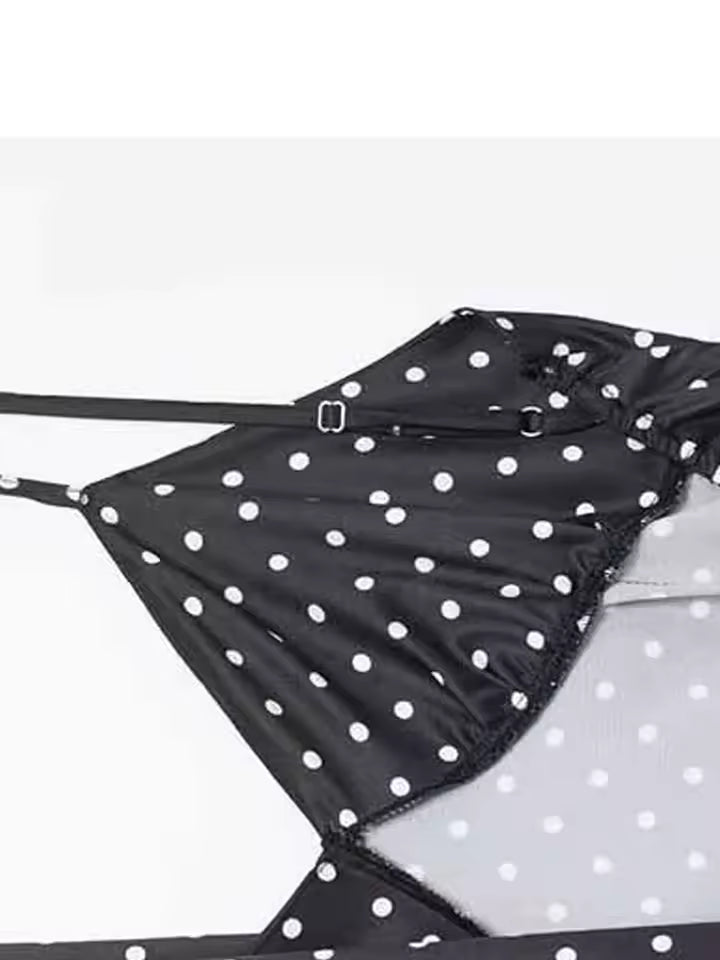 Women's Summer Polka Dot Suspender Dress with Scarf - Sexy Backless Sleeveless Elegant Dress, Sweet Casual Sundress 2026