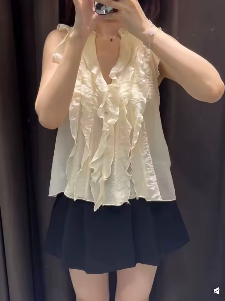 Effortless Temperament! V-Neck Layered Summer Tank Top | Chic Sleeveless Blouse for Office & Vacation - Available in 3 Must-Have Colors