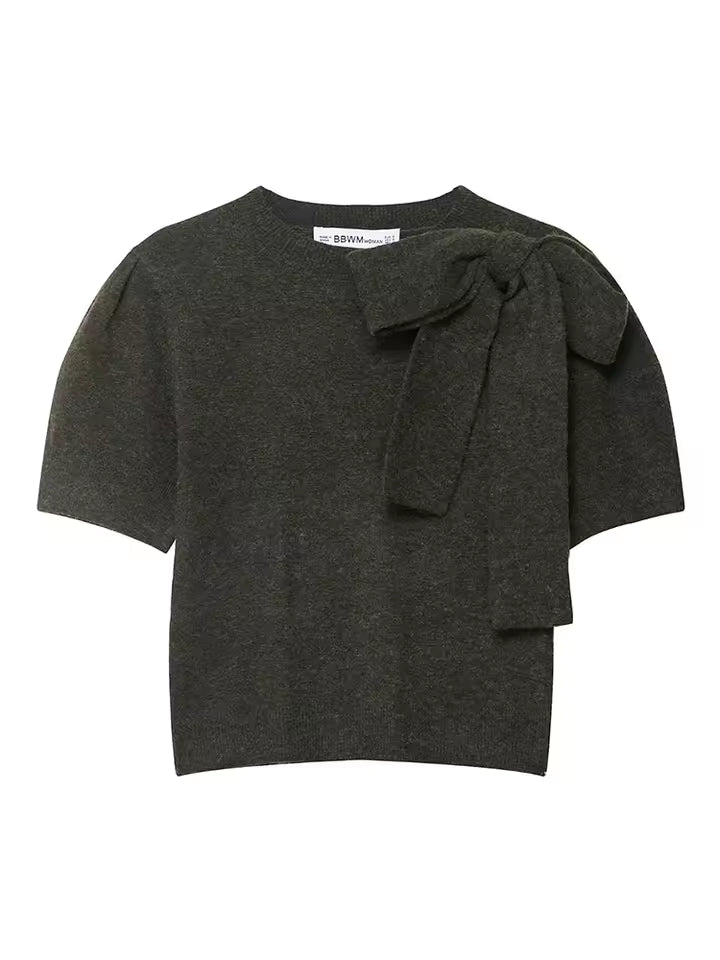 Elegant Solid Sleeveless Mini Dress for Women | Sweet O-Neck Bow Decorate Summer Dress | Slim Casual Office & Outing Wear