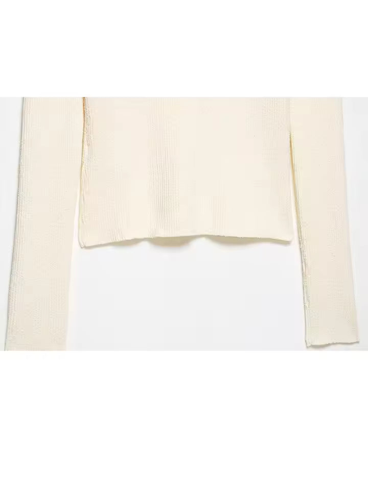 Women's Asymmetrical Buckle Knitted Cardigan - 2026 Spring Vintage Beige Sweater - Chic Unique Closure Casual Knit Jacket