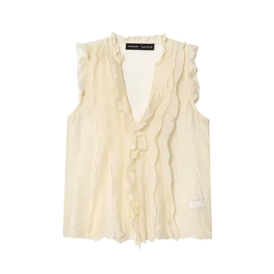 Effortless Temperament! V-Neck Layered Summer Tank Top | Chic Sleeveless Blouse for Office & Vacation - Available in 3 Must-Have Colors