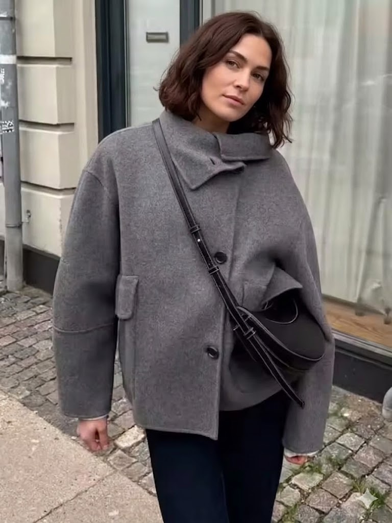 Effortless Cool Vibe! 2026 Autumn High Neck Short Jacket | Chic Single-Breasted Slim Fit Coat - Versatile Solid Loose Casual Jacket with Pockets